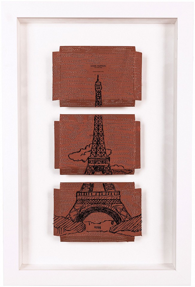 Stephen Wilson, Louis Vuitton Eiffel Tower Triptych
2017, Mixed Media