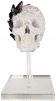 sws0260 white skull with black butterflies